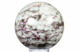 Polished Rubellite (Tourmaline) & Quartz Sphere - Madagascar #286096-1